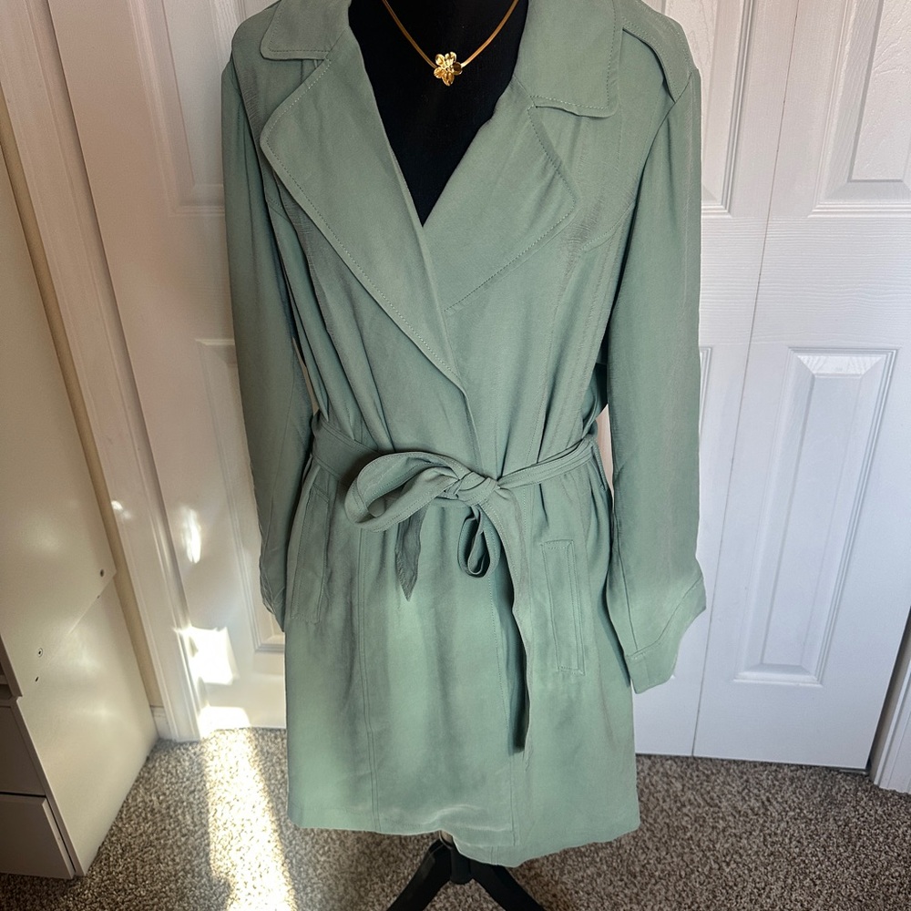 Stylish Green Trench Coat